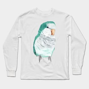 Conure veuve bleu perruche moine souris quaker aquarelle Long Sleeve T-Shirt